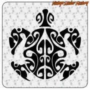 Tribal turtle sticker for motorbikes and surf