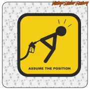 Pegatina ASSUME THE POSITION.. Comprar pegatinas.