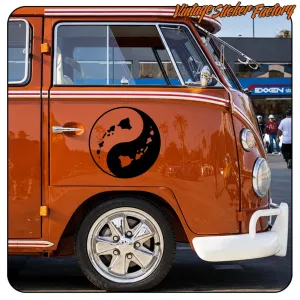 Autocollant Ying Yang Hawaï en vinyle de découpe