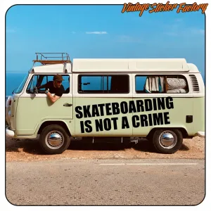 SKATE IS NOT A CRIME STICKER. BUY VINYL STICKERS.