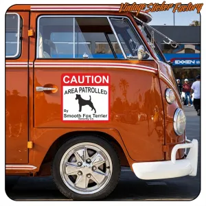 Autocollant CAUTION AREA PATROLLED pour amoureux des chiens