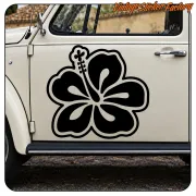 Autocollant Fleur d’Hibiscus Hawaïenne | Vinyle Surf