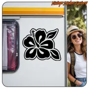 AUTOCOLLANT HAWAIIAN FLOWER HIBISCUS -7. ACHETEZ DES AUTOCOLLANTS EN VINYLE.