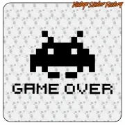SPACE INVADERS GAME OVER AUFKLEBER. KAUFEN SIE VINYLAUFKLEBER.