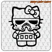 Kitty Stormtrooper Aufkleber im Star-Wars-Stil