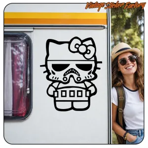 Pegatina Kitty Storm Trooper inspirada en Star Wars