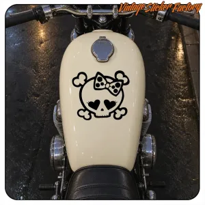 Autocollant Crâne Nœud Custom Culture