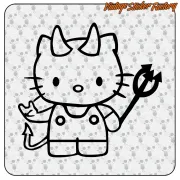 Pegatina KITTY DEMONIO. Comprar pegatinas.