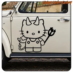AUTOCOLLANT KITTY DEMONIO. ACHETEZ DES AUTOCOLLANTS EN VINYLE.