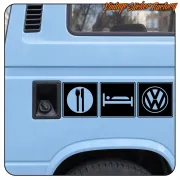 AUTOCOLLANT MANGER, DORMIR, VOLKSWAGEN. ACHETEZ DES AUTOCOLLANTS EN VINYLE.
