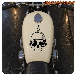 Pegatina calavera con casco WWI | Vinilo Custom