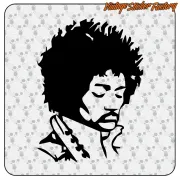 Pegatina Hendrix de temática rock | Vintage Sticker Factory