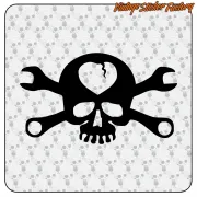 Pegatina CALAVERA HERRAMIENTAS. Comprar pegatinas.
