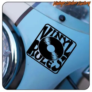 Pegatina VINYL RULES para amantes del vinilo
