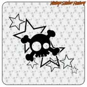 Skulls and stars sticker for motorbike