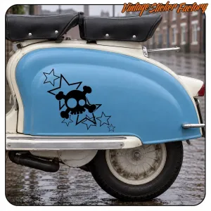 Skulls and stars sticker for motorbike