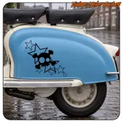 Schädel-Sterne-Aufkleber für Motorräder