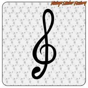 TREBLE CLEF STICKER. BUY VINYL STICKERS.