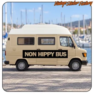 AUTOCOLLANT BUS NON HIPPIE. ACHETEZ DES AUTOCOLLANTS EN VINYLE.