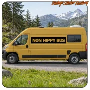 AUTOCOLLANT BUS NON HIPPIE. ACHETEZ DES AUTOCOLLANTS EN VINYLE.
