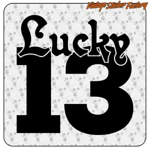 LUCKY 13 STICKER. BUY VINYL STICKERS.