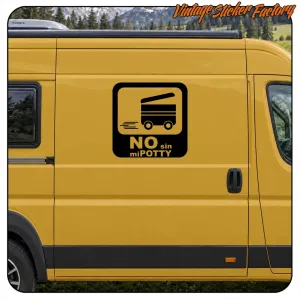 NO SIN MI POTTY STICKER. BUY VINYL STICKERS.