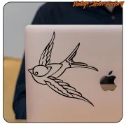 OLD SCHOOL SCHOOL -3 SWALLOW STICKER. BUY VINYL STICKERS.