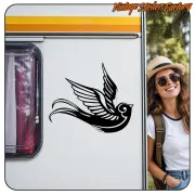 OLD SCHOOL SCHOOL -4 SWALLOW STICKER. BUY VINYL STICKERS.