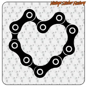 Sticker Cœur en Chaîne pour Moto Café Racer