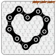 Chain Heart Sticker for Café Racer Motorcycles