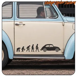 Pegatina Evolución Beetle en vinilo de corte