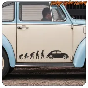 Pegatina Evolución Beetle en vinilo de corte