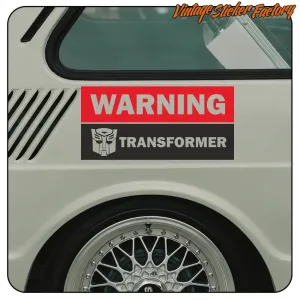 WARNING TRANSFORMER STICKER. BUY VINYL STICKERS.