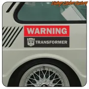 AUTOCOLLANT WARNING TRANSFORMER. ACHETEZ DES AUTOCOLLANTS EN VINYLE.