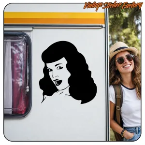 Pegatina de vinilo BETTY PAGE. Comprar pegatinas.