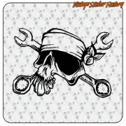 MECHANICAL SKULL STICKER. BUY VINYL STICKERS.