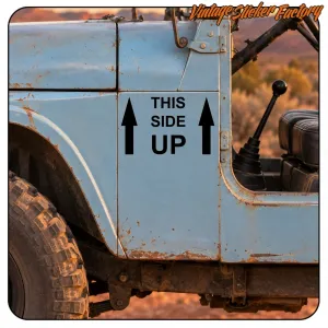 Pegatina THIS SIDE UP para 4x4 y equipamiento