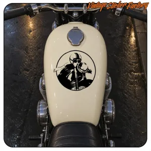 CAFE RACER WOMAN AUFKLEBER. KAUFEN SIE VINYLAUFKLEBER.
