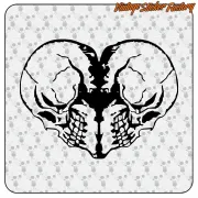 Sticker Cœur Crânes | Custom Culture