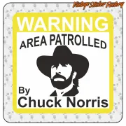 Pegatina WARNING CHUCK NORRIS. Comprar pegatinas.