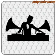 KLASSISCHER DJ AUFKLEBER. KAUFEN SIE VINYLAUFKLEBER.