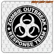 AUTOCOLLANT ÉQUIPE DE RÉPONSE À L'ÉPIDÉMIE DE ZOMBIES. ACHETEZ DES AUTOCOLLANTS EN VINYLE.
