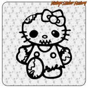 Die-cut vinyl Kitty Zombie sticker