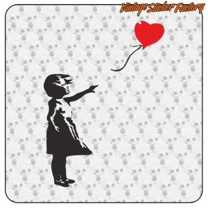 AUTOCOLLANT BANKSY GIRL ET BALLON. -2. ACHETEZ DES AUTOCOLLANTS EN VINYLE.