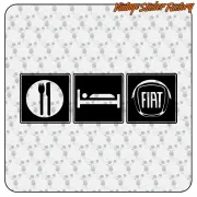Pegatina COMER DORMIR FIAT. Comprar pegatinas.