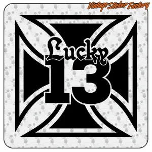 LUCKY 13 MALTA STICKER. BUY VINYL STICKERS.