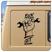 FUCK THE PLASTIC STICKER. BUY VINYL STICKERS.