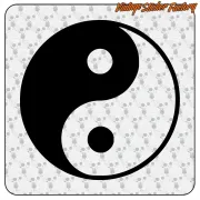 Autocollant yin yang en plusieurs tailles