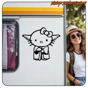 YODA KITTY STICKER. BUY VINYL STICKERS.