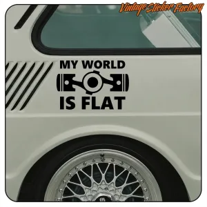 MY WORLD IS FLAT AUFKLEBER. KAUFEN SIE VINYLAUFKLEBER.